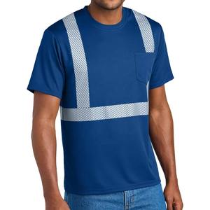 Camiseta de Seguridad de Alta Visibilidad para Hombre, Ropa de Trabajo de Seguridad Personalizada, Camiseta de Trabajo Reflectante de Manga Corta, Hecha en Pakistán - Product Image 3