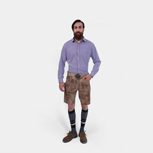 Diseño alemán 2024 Octoberfest Lederhosen disfraz caliente tradicional bávaro High Street sólido hombres pantalones cortos transpirables de secado rápido - Product Image 2