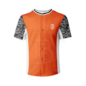 เสื้อเจอร์ซีย์เบสบอลพิมพ์ซับลิเมชันโพลีเอสเตอร์100% คุณภาพสูงสำหรับผู้ใหญ่ - Product Image 1