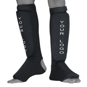 ผ้าโพลีเอสเตอร์ที่ทนทานมวยไทยสนับแข้งแบบยืดหยุ่นศิลปะการต่อสู้ขาแผ่นป้องกันขาสำหรับฝึกมวย MMA - Product Image 1