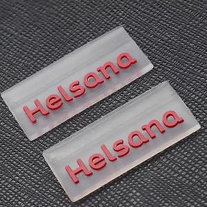 Parche de goma de silicona transparente personalizado de alta calidad con logotipo en relieve 3D 2D corazón alfabeto diseños de flores para prendas - Product Image 3