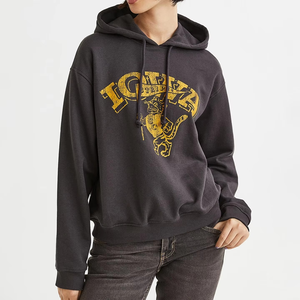 Vente en gros de pull épais en coton uni avec logo personnalisé pour femme, motif uni personnalisé et surdimensionné en couleur pour femme - Product Image 1