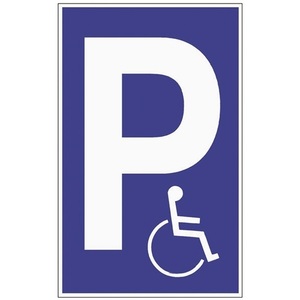 Señalización de Estacionamiento para Discapacitados L250xW400mm Plástico Azul/Blanco para Césped y Jardines - Product Image 1