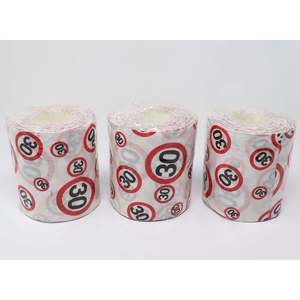 Papier toilette jetable doux pour 30e anniversaire, 15 g/m², 3 plis, résistant, imprimé - Product Image 4
