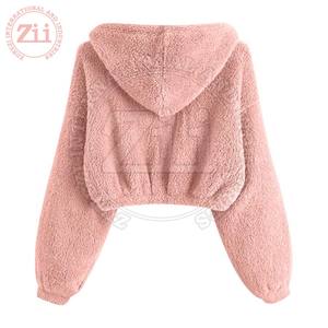 Chaqueta polar XL para mujer de último estilo, Color sólido, transpirable, lona corta, ropa de punto de invierno, venta al por mayor - Product Image 4