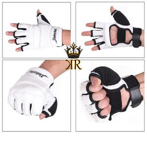 Gants de boxe demi-doigt en cuir de qualité pour adultes enfants entraînement de Fitness pour MMA Sanda Muay Thai Taekwondo Sparring - Product Image 5