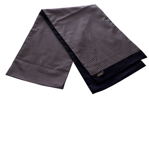 Navy Geometric Designer Printed Man Made <b>Silk</b> <b>Scarf</b> Ready Stock Double Layer Two Faced Winter Warm Men's <b>Scarf</b> - Product Image 4