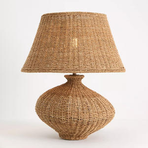 Lampe de table en jonc de mer, accessoires décoratifs, lampe de bureau en jonc de mer naturel, qualité supérieure - Product Image 2