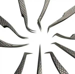 Kit de Pinzas para Extensión de Pestañas de Volumen Recto con Punta de Fibra y Agarre de Diamante, Marca Privada Personalizada, Herramientas Profesionales para Damas - Product Image 2