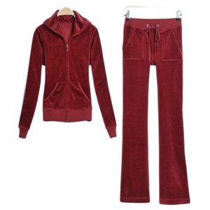Wholesale <b>Women's</b> Velour Tracksuit Two-Piece <b>Jacket</b> and Pants Set Casual <b>Velvet</b> Tracksuit For <b>Women</b> - Product Image 6