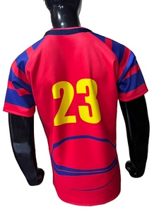 Camiseta de rugby de 4 capas de tela de alta calidad, hecha a medida, con cuello redondo y cinta en el cuello, de alto rendimiento. - Product Image 2