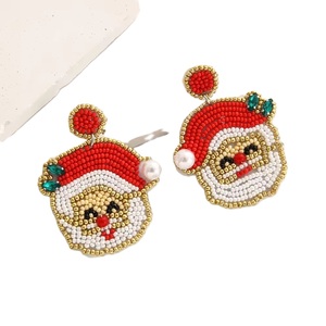 LOVE Boucles d'oreilles vintage en perles pour femmes Patriotic Memorial Day Orange White Blue Color Fabric for Weddings - Product Image 5