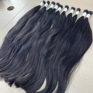 ผมต่อจากเวียดนามของมนุษย์เกรดบริสุทธิ์สีดำตรงธรรมชาติพร้อมหนังกำพร้าจำนวนมาก - Product Image 4