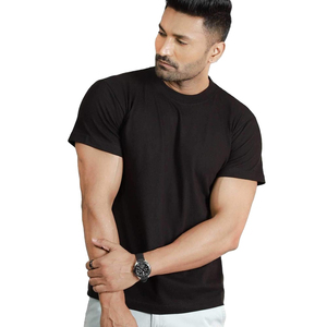 Tout nouveau t-shirt en jersey de coton 100% personnalisé en gros, respirant, uni, coupe classique, décontracté, col rond - Product Image 1