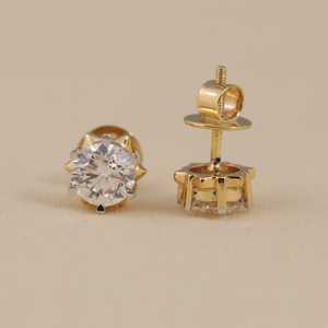 Pendientes Clásicos de Diamantes Cultivados en Laboratorio, Plata de Ley, Oro Rosa, Oro Blanco, Oro Amarillo, Chapados, 2.00 TCW, para Boda y Compromiso - Product Image 4