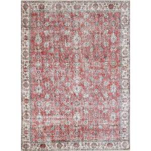 Tapis en laine vintage rouge et orange à motifs floraux, noué à la main, rectangulaire 9x12, pour salon ou couloir - Pae-2635 - Product Image 1