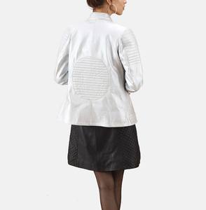 Ensemble de rue personnalisé manches longues automne hiver veste en cuir véritable vêtements d'extérieur dame décontracté revers veste en cuir PU pardessus - Product Image 6