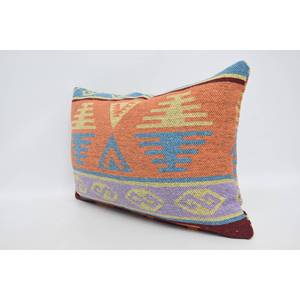 Luxury Geometric Bohemian Pillow 16x24 Inch Orange Wool <b>Cushion</b> Woven Floral Vintage Leaves Pattern Eco-Friendly Non-Slip - Product Image 4