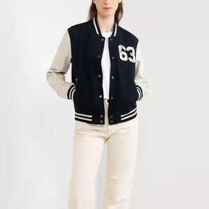 Nuevo diseño Varsity Chaquetas Deportes Chaqueta de béisbol Nueva moda elegante Ropa Mangas de cuero Letterman Chaquetas para mujeres - Product Image 2