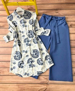 Kurta en rayonne fantaisie à imprimé numérique avec palazzo, tenue décontractée, multicolore, séchage rapide, en stock, prix de gros, vêtement ethnique - Product Image 1