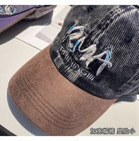 Casquette de baseball en velours côtelé bicolore avec visière en daim, broderie 3D, chapeau incurvé réglable pour hommes et femmes, lot en gros