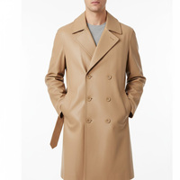 Manteau en cuir élégant pour homme, coupe classique, fournisseur d'usine OEM, vente en gros, sur mesure, à capuche, séchage rapide, respirant, en toile