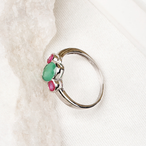 2026 New Arrival Natural <b>Emerald</b> & Ruby Gemstone Trendy <b>Ring</b> 925 Solid Sterling <b>Silver</b> Handmade <b>Ring</b> Healing Jewelry Wholesaler - Product Image 2