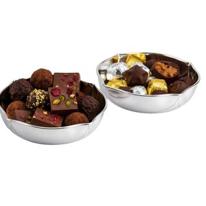 Hammered Silver Metal Bowl With Chocolate Bowl Decorative <b>Sweet</b> Dessert <b>Gift</b> Set For Parties And Any Events At Cheap Price - Product Image 3
