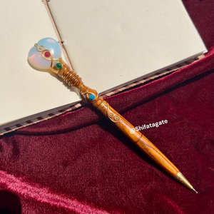 Venta al por mayor Opalite Heart Crystal Sphere Pen | Herramienta de escritura de piedras preciosas naturales hechas a mano | Regalo de curación espiritual para la meditación - Product Image 1