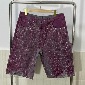 Premium New 3D Stone Printed Shorts Customize Casual Washed Breathable Denim Shorts 100% Cotton Stylish <b>Men's</b> Jeans - Product Image 1