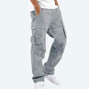 Pantalon cargo pour hommes à la mode coupe ajustée et confortable Style décontracté personnalisable taille moyenne motif droit léger et élégant - Product Image 2