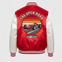 Veste de baseball en satin personnalisée avec logo sur le devant pour hommes, avec broderie en chenille, style streetwear, coupe-vent d'hiver, écologique