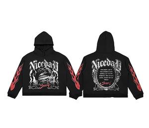 เสื้อมีฮู้ดผ้าฟลีซสำหรับผู้ชายผ้าฝ้าย100% พิมพ์ลายดิจิตอลแบบกำหนดเองหรูหราเสื้อผ้า3D เฮฟวี่เวท - Product Image 6