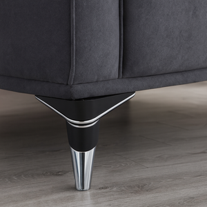 Pata de Mueble Triangular de Plástico Blanco Resistente de 19 cm con Tiras Cromadas, Diseño Moderno para Sofá, Hogar, Oficina y Armarios - Product Image 2