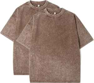 เสื้อยืดผ้าฝ้าย240gsm โอเวอร์ไซส์สำหรับผู้ชายแนววินเทจทรงหลวมเปิดไหล่สำหรับผู้ใหญ่โลโก้ตามสั่ง - Product Image 1