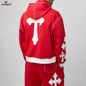 Chándal para Hombre de Corte Regular, 100% Algodón, Transpirable, Ecológico, Antiolor, con Impresión de Logotipo Personalizado, Color de Contraste, Sólido - Product Image 3