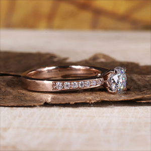 Anillo de Compromiso y Boda con Diamante Cultivado en Laboratorio de 1.16 TW EFVS, Banda Cónica con Certificado IGI, Regalo de Aniversario - Product Image 3