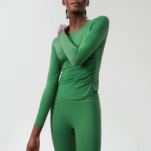 Manteau d'hiver et d'automne respirant à séchage rapide, col rond surdimensionné, manches longues, pour femmes, en spandex/nylon, cardigan ouvert sur le devant, une pièce - Product Image 4