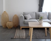 Lampadaire en bambou fait à la main en bois debout abat-jour pendentif socle en rotin naturel Boho rustique Plug In Flexible décoration de la maison