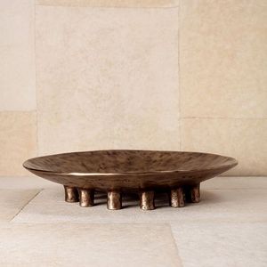 Bol de service aux fruits bol sur pied forme ovale meilleure vente Vintage Antique meilleure vente bol en métal - Product Image 4