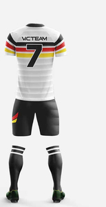 Nouveau maillot de football personnalisé de qualité supérieure avec nom de l'équipe de club, sublimation, 100% polyester, antibactérien et respirant, service OEM - Product Image 6