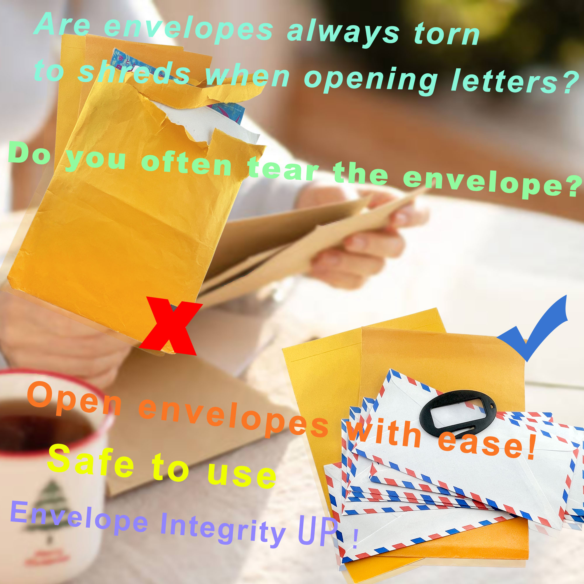 Promotional High Quality Handy Plastic Letter Opener with 3X Magnifier