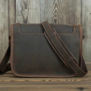 Leather Casual Simple Shoulder Messenger Vintage Natural Crazy Horse <b>Men</b> Shoulder <b>Bags</b> LPG-0061 - Product Image 2