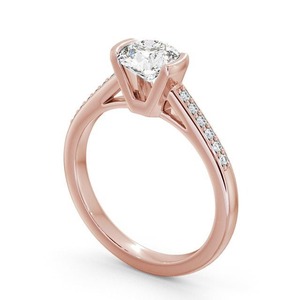 Anillo de boda de diamante cultivado en laboratorio de corte redondo, anillo hecho a mano de boda solitario vintage, conjunto de pavé antiguo, anillo de promesa nupcial para mujer - Product Image 4