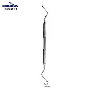 Cureta dental personalizada Hemingway Bone Curette 10mm Lucas 86 con mango hueco dentado de acero inoxidable, manual, Clase I, aprobada por CE ISO - Product Image 1