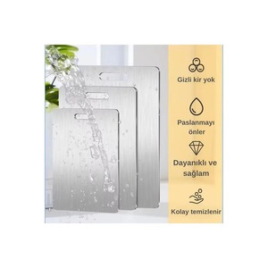 Ensemble de planches à découper antibactériennes en acier inoxydable, 3 pièces - Product Image 2