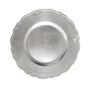 Élégante assiette ronde décorative en métal en acier inoxydable pour banquet, repas de fête, réception de mariage - Product Image 2