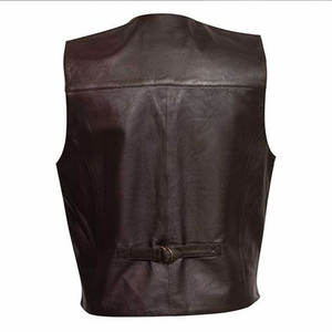 Breathable Real Biker <b>Waistcoat</b> Motorcycle Motorbike Leather Vest Custom Logo Genuine Leather Sleeveless Vest for <b>Men</b> - Product Image 2