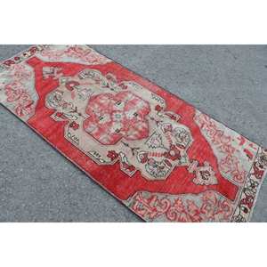 พรมขนสัตว์สีเบจสีแดงวินเทจขนาด3.5x8.1ฟุตพรมสี่เหลี่ยมขนาดใหญ่สไตล์ตุรกีขนาด10มม. น้ำยางนามธรรมสำหรับตกแต่งห้องโถง - Product Image 4