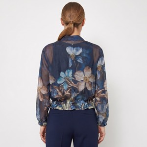 Lightweight Zip-Up <b>Jacket</b> with Elastic Cuffs and Floral Print, One Size Fits All (Sizes 36–42) - Product Image 2